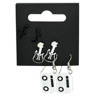 Electric Guitar, Musical Notes Studs & Boombox Earrings