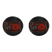 Black & Red Cassette Stud Earrings