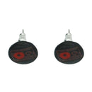 Black & Red Cassette Stud Earrings