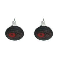 Black & Red Cassette Stud Earrings