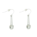 Silver Diamante Stone Microphone Earrings