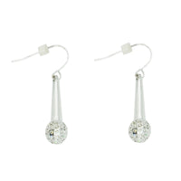 Silver Diamante Stone Microphone Earrings