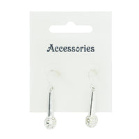 Silver Diamante Stone Microphone Earrings