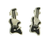 Black Electric Guitar Stud Earrings