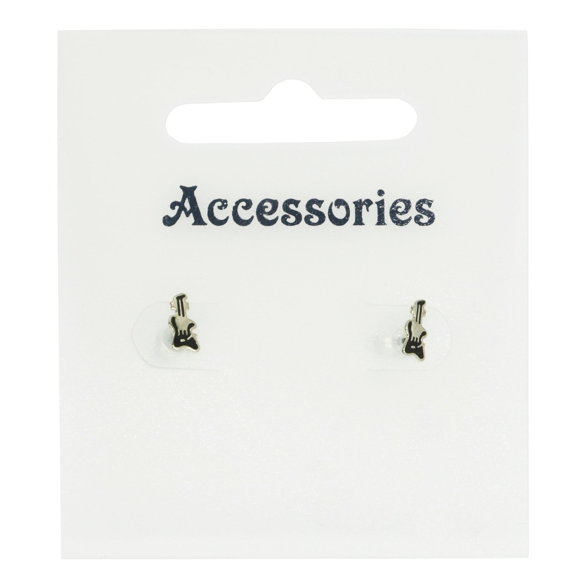 Black Electric Guitar Stud Earrings