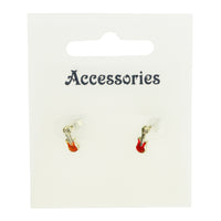 Red Electric Guitar Stud Earrings
