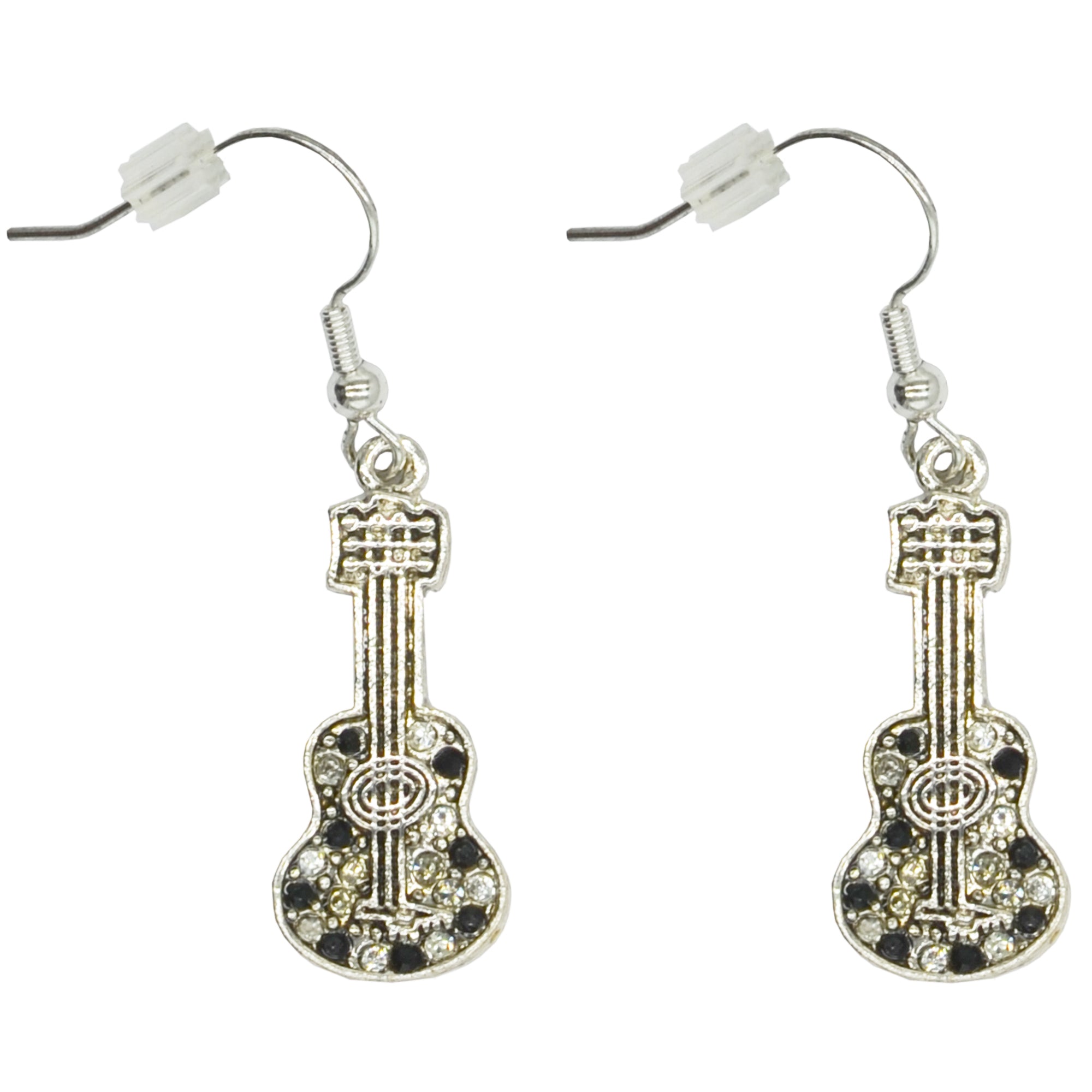 Guitar Earrings with Diamante Stones