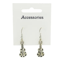 Guitar Earrings with Diamante Stones