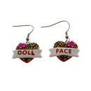 Doll Face Leopard Heart Earrings