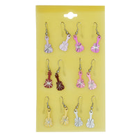 Six Assorted Colour Guitar Earrings on a Card