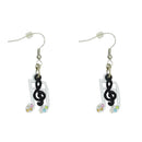 Diamante Stones Musical Note Earrings