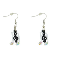 Diamante Stones Musical Note Earrings