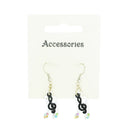 Diamante Stones Musical Note Earrings