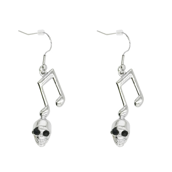 Eyed Skulled Musical Note Earrings