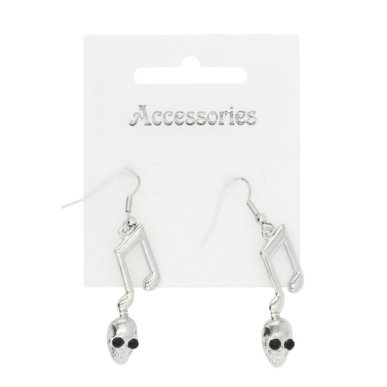 Eyed Skulled Musical Note Earrings