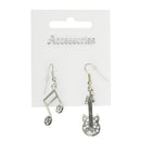 Electric Guitar & Musical Note Earrings with Diamante Stones