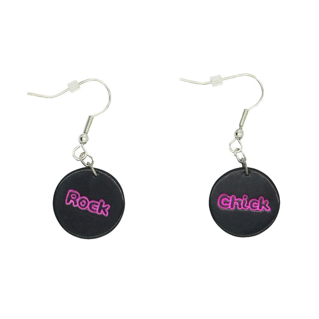 Rock Chick Record Earrings