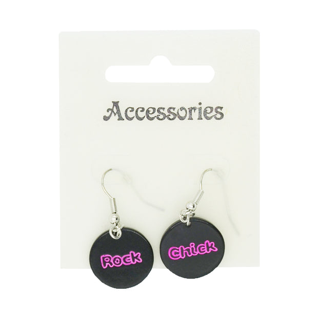 Rock Chick Record Earrings