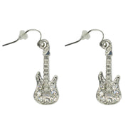 Electric Guitar Earrings with Diamante Stones