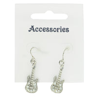Electric Guitar Earrings with Diamante Stones