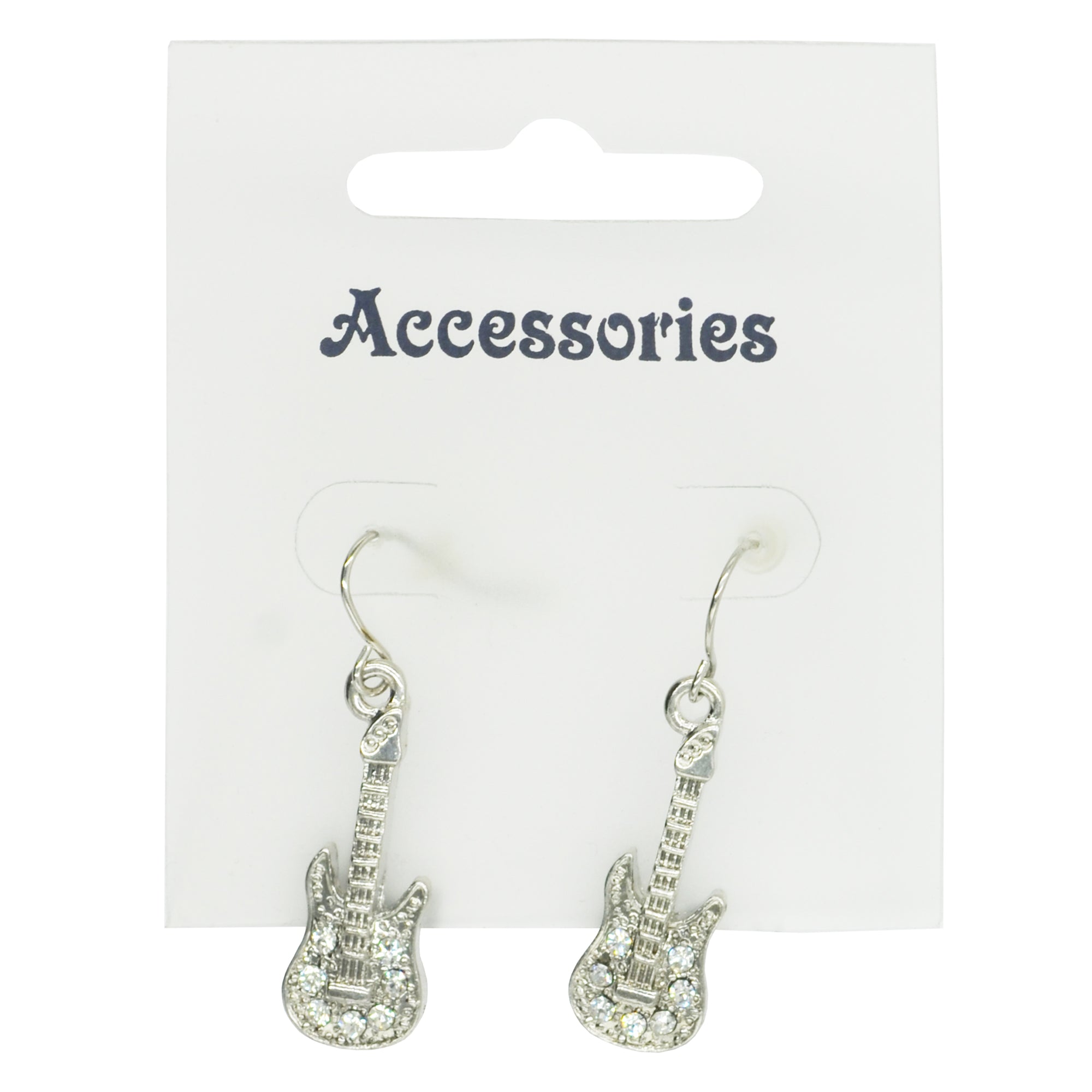 Electric Guitar Earrings with Diamante Stones