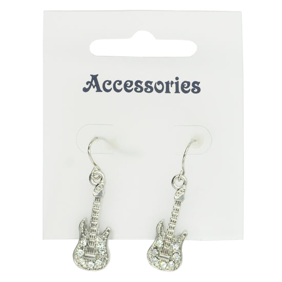 Electric Guitar Earrings with Diamante Stones