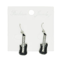 Electric Guitar Earrings with Diamante Stones