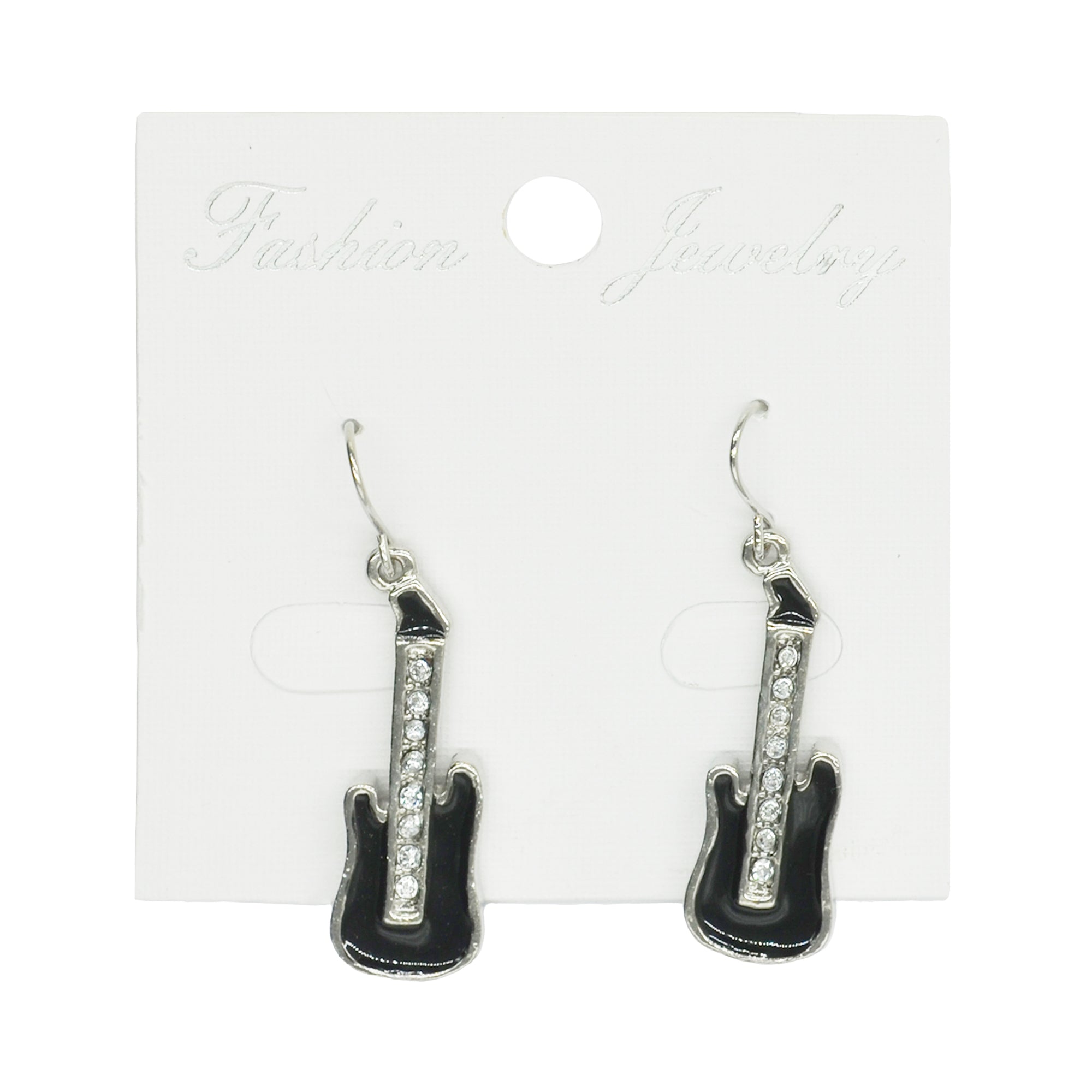 Electric Guitar Earrings with Diamante Stones