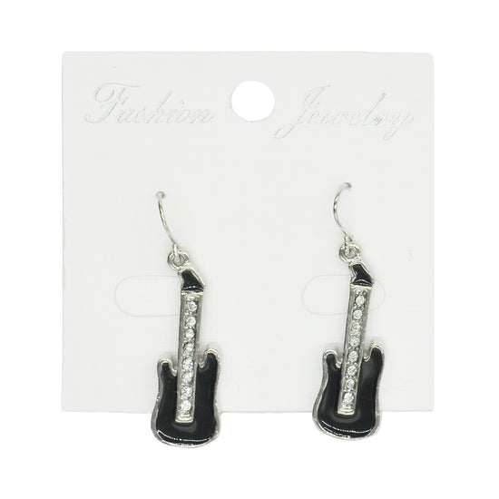 Electric Guitar Earrings with Diamante Stones