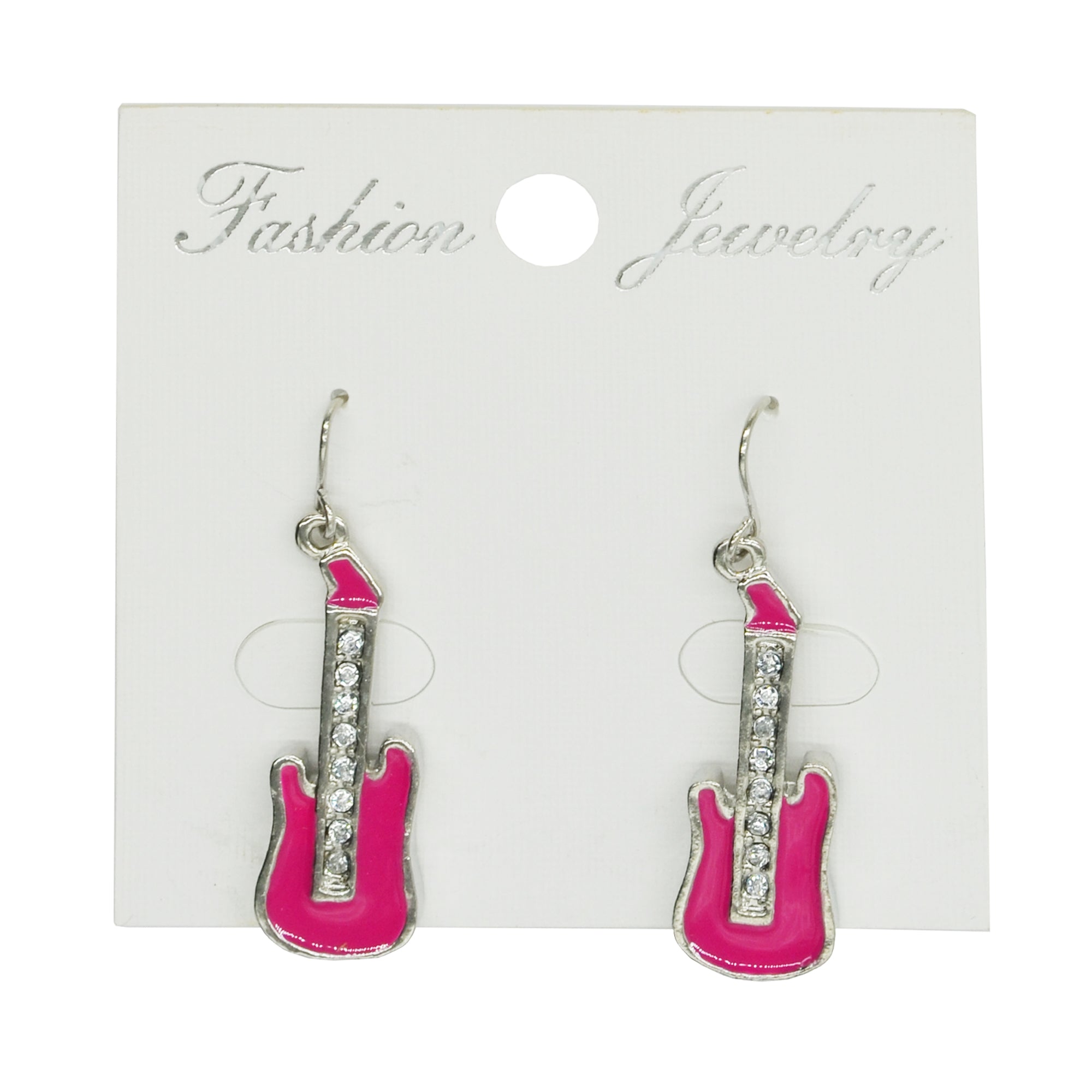 Electric Guitar Earrings with Diamante Stones