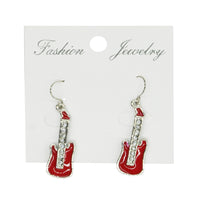 Electric Guitar Earrings with Diamante Stones