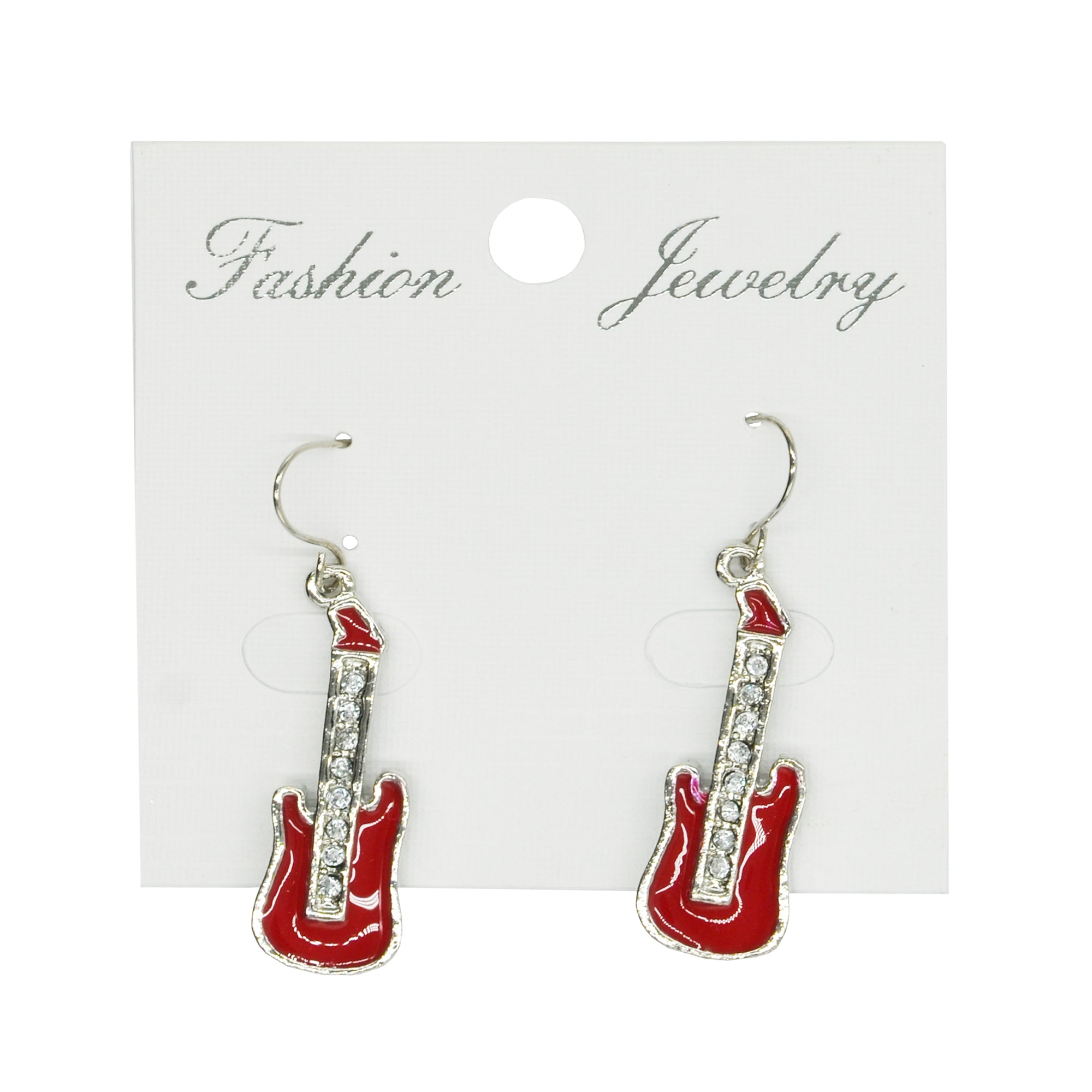 Electric Guitar Earrings with Diamante Stones