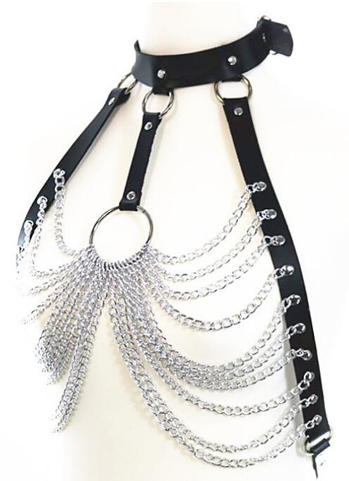 PU Choker & Chain Top Harness
