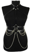 PU Straps & Chain Top Harness/ Body Brace