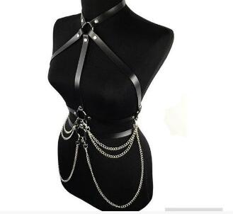 PU Straps & Chain Top Harness/ Body Brace