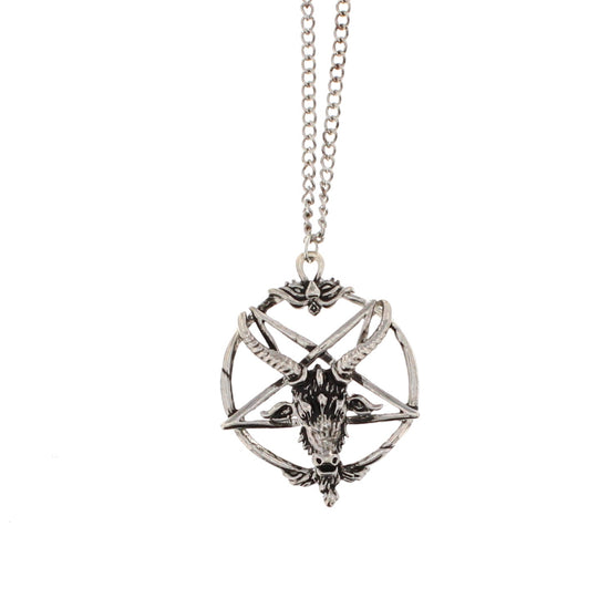 Ram on Pentagram Pendant Chain Necklace