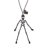 Black Long Dangly Skeleton Necklace
