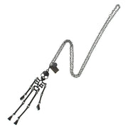 Black Long Dangly Skeleton Necklace