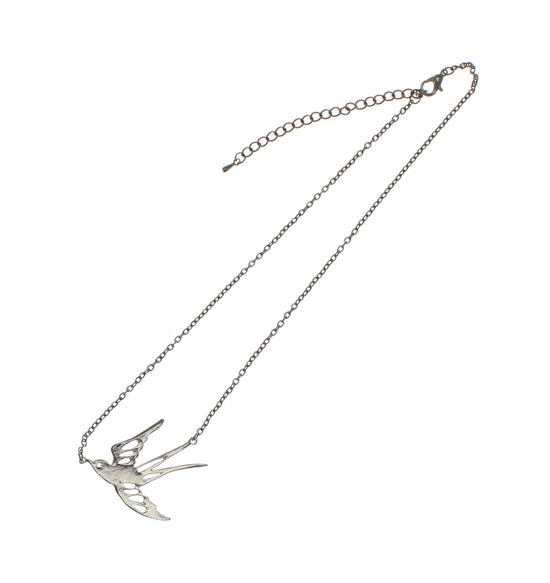 Silver Swallow Chain Necklace (4.3cm Diameter)