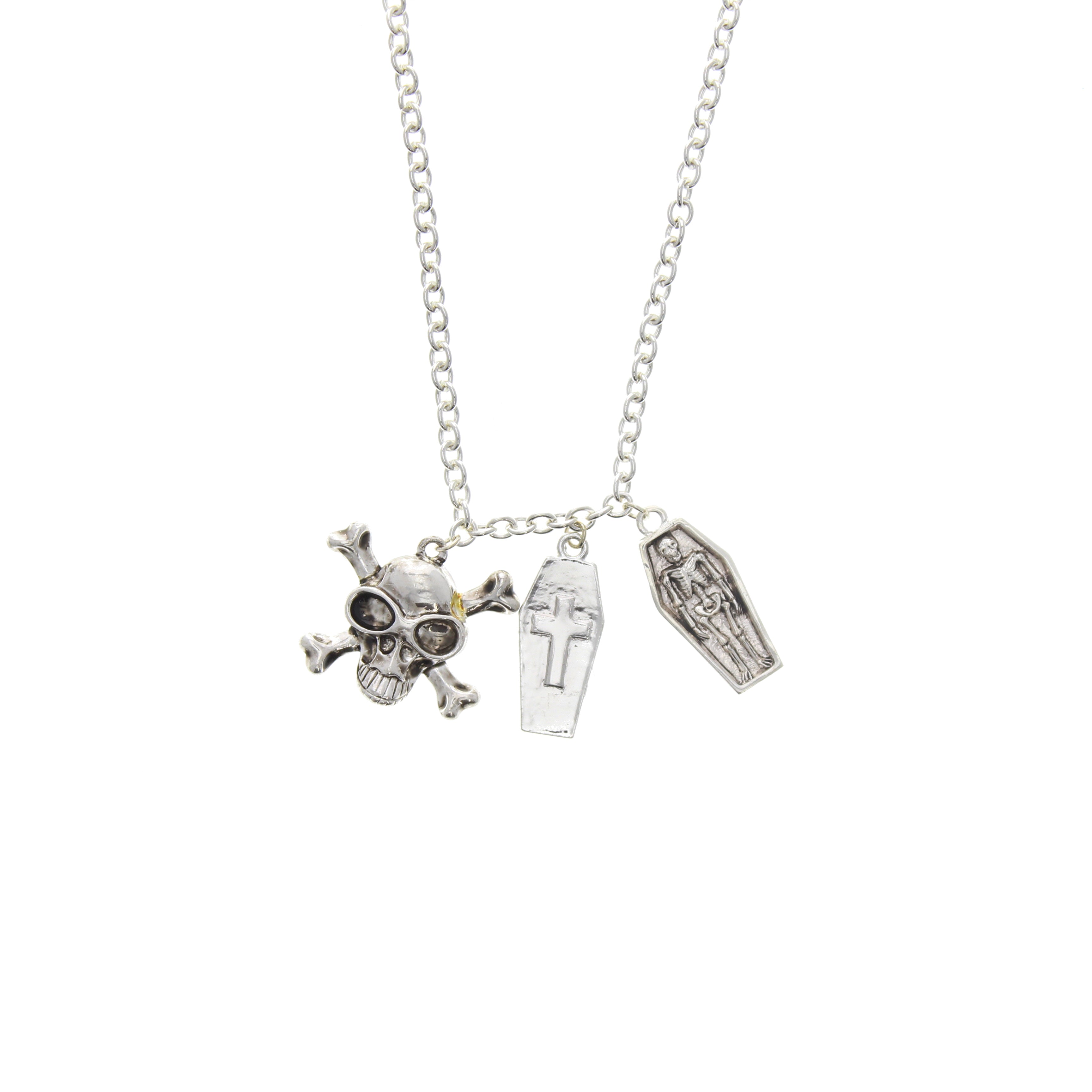 Skull & Crossbones, Open Coffin Necklace
