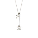 Diamonte Skull and Crossbone and Cross Necklace