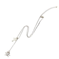 Diamonte Skull and Crossbone and Cross Necklace