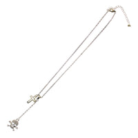 Diamonte Skull and Crossbone and Cross Necklace