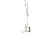 Electric Guitar & Musical Note Necklace with Diamante Stones