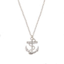 Anchor Pendant & Diamante Stone on Chain Necklace