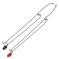 Black and Red Jewelled Skull Best Friend Necklaces