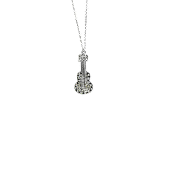 Guitar Necklace with Diamante Stones