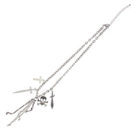 Skull and Crossbone Cross and Dagger Charm Necklace