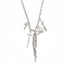 Skull and Crossbone Cross and Dagger Charm Necklace