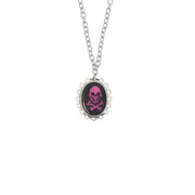 Pink Skull and Crossbone Cameo Necklace